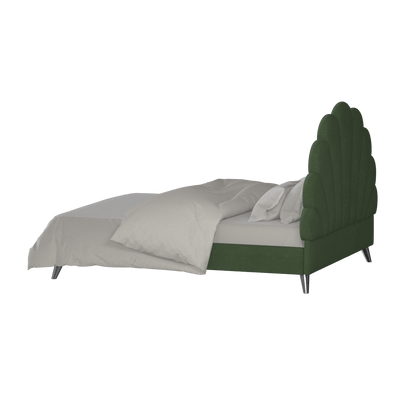 Evelina Curved Headboard Bed in Soft Upholstery