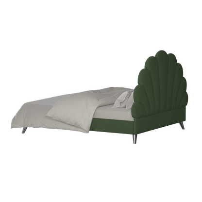 Evelina Curved Headboard Bed in Soft Upholstery