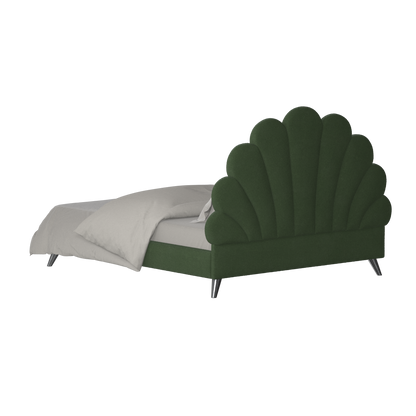 Evelina Curved Headboard Bed in Soft Upholstery