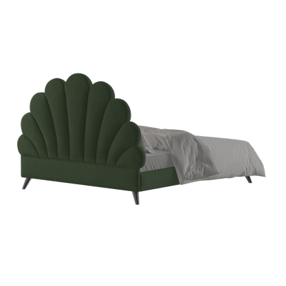Evelina Curved Headboard Bed in Soft Upholstery