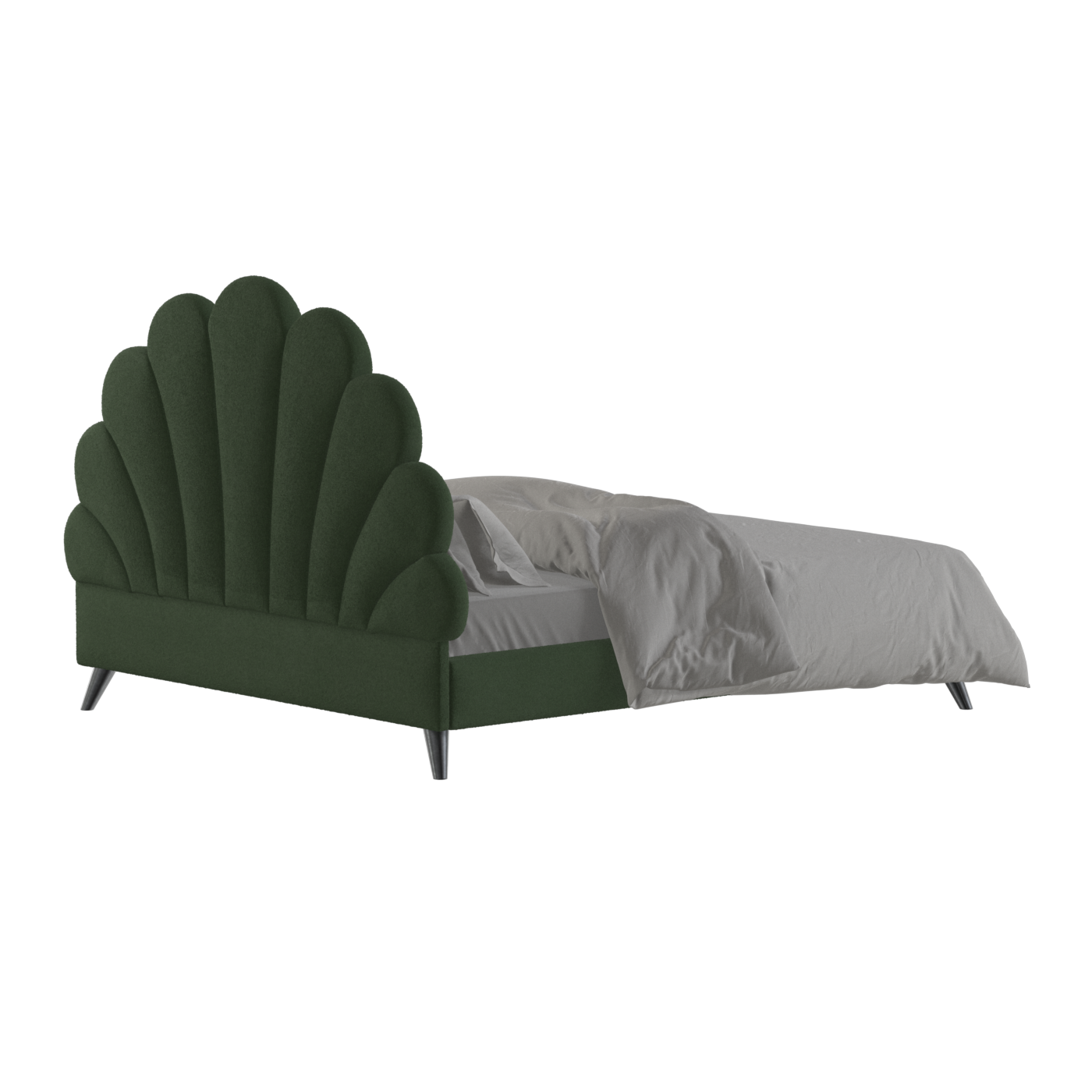 Evelina Curved Headboard Bed in Soft Upholstery