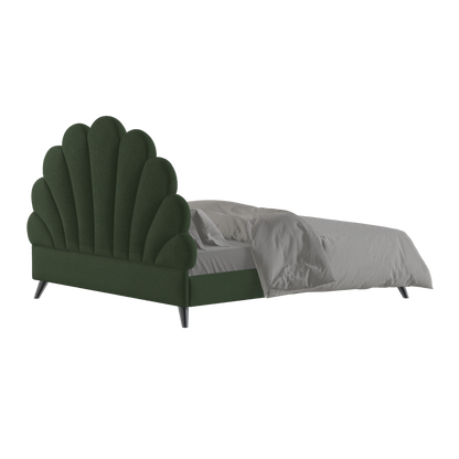 Evelina Curved Headboard Bed in Soft Upholstery