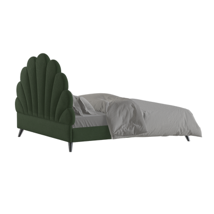 Evelina Curved Headboard Bed in Soft Upholstery