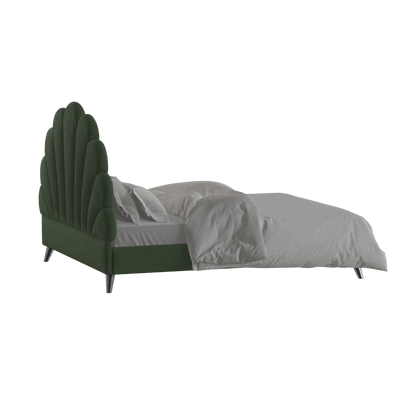 Evelina Curved Headboard Bed in Soft Upholstery
