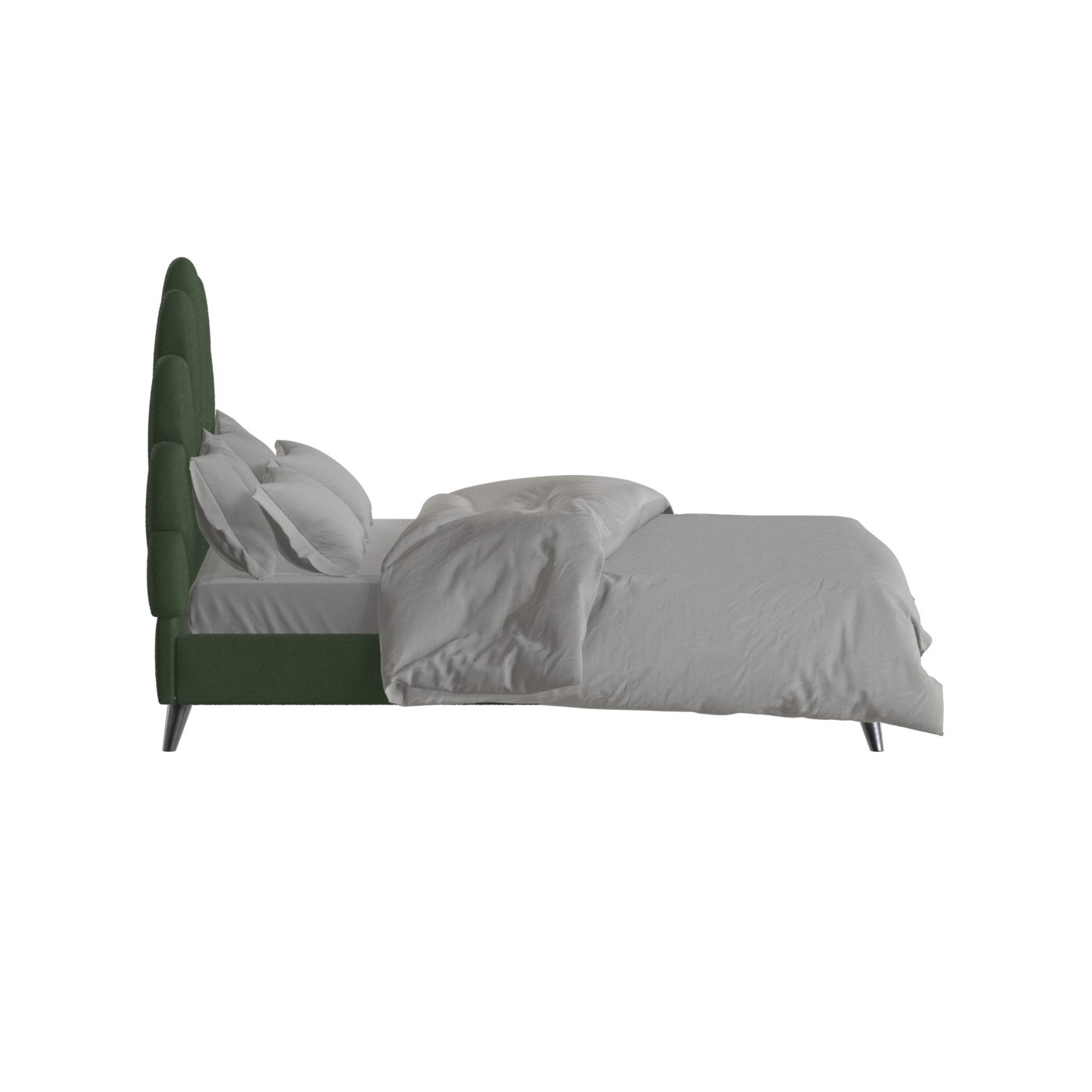 Evelina Curved Headboard Bed in Soft Upholstery