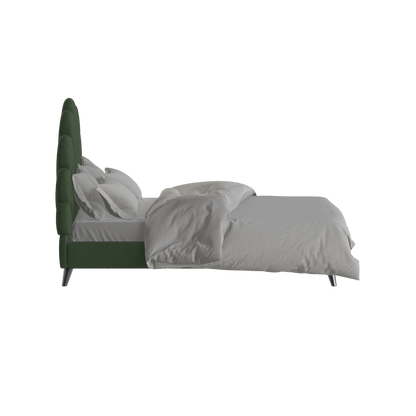 Evelina Curved Headboard Bed in Soft Upholstery