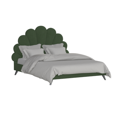 Evelina Curved Headboard Bed in Soft Upholstery