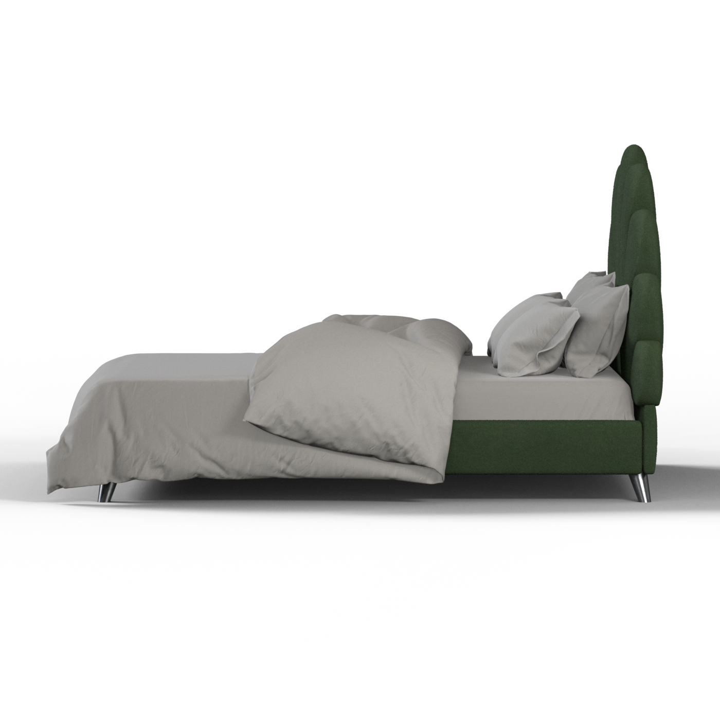Evelina Curved Headboard Bed in Soft Upholstery