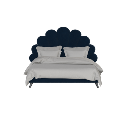 Evelina Curved Headboard Bed in Soft Upholstery