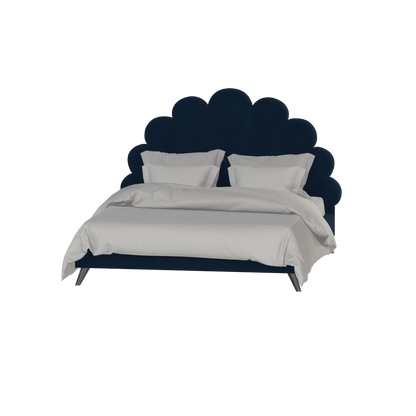 Evelina Curved Headboard Bed in Soft Upholstery
