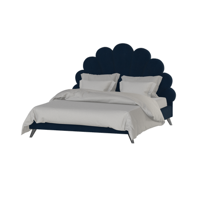 Evelina Curved Headboard Bed in Soft Upholstery