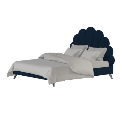 Evelina Curved Headboard Bed in Soft Upholstery