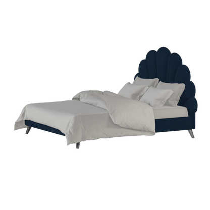 Evelina Curved Headboard Bed in Soft Upholstery