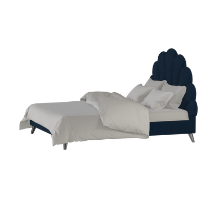 Evelina Curved Headboard Bed in Soft Upholstery
