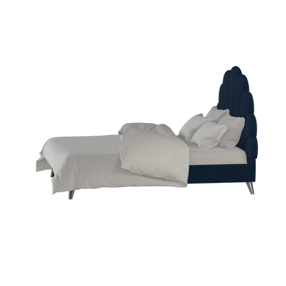 Evelina Curved Headboard Bed in Soft Upholstery
