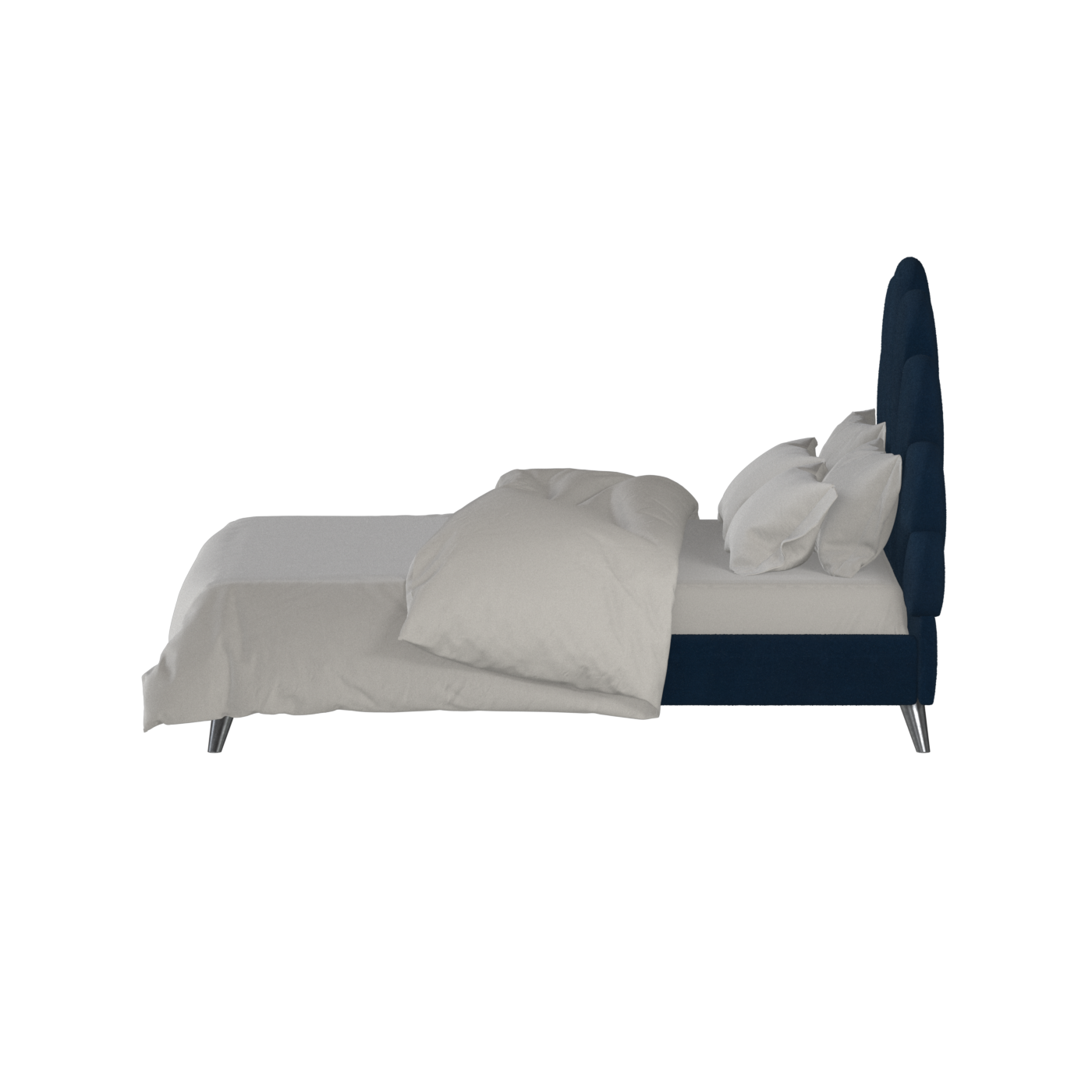 Evelina Curved Headboard Bed in Soft Upholstery