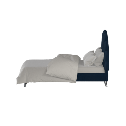Evelina Curved Headboard Bed in Soft Upholstery