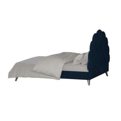 Evelina Curved Headboard Bed in Soft Upholstery