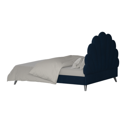 Evelina Curved Headboard Bed in Soft Upholstery