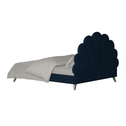 Evelina Curved Headboard Bed in Soft Upholstery