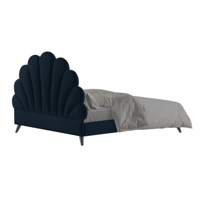 Evelina Curved Headboard Bed in Soft Upholstery