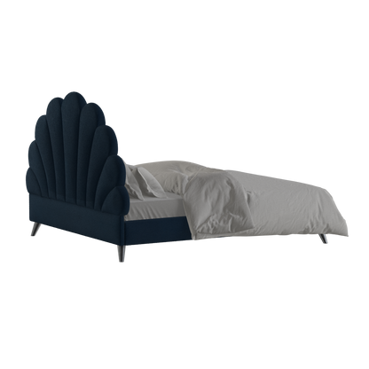 Evelina Curved Headboard Bed in Soft Upholstery