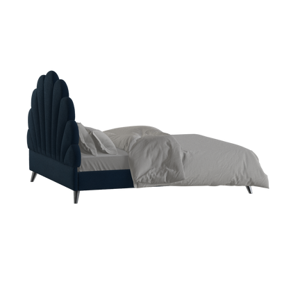 Evelina Curved Headboard Bed in Soft Upholstery