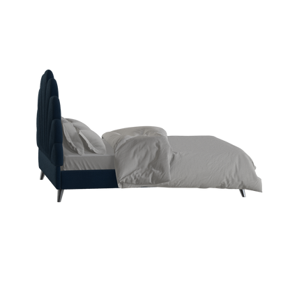 Evelina Curved Headboard Bed in Soft Upholstery