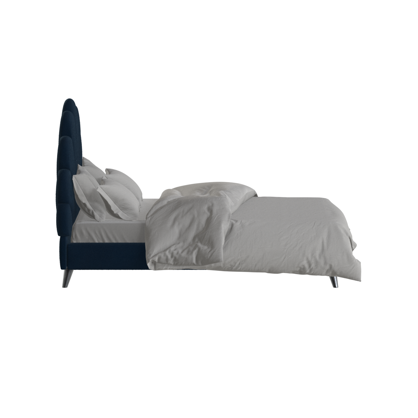 Evelina Curved Headboard Bed in Soft Upholstery