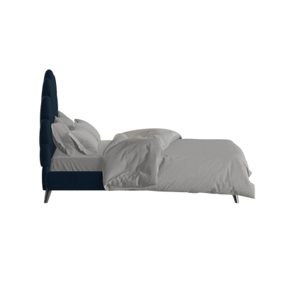 Evelina Curved Headboard Bed in Soft Upholstery