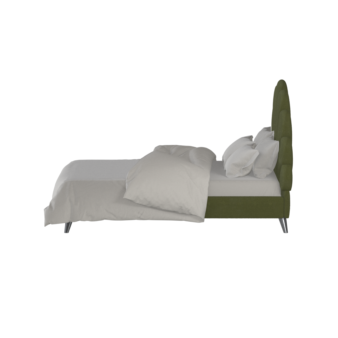 Evelina Curved Headboard Bed in Soft Upholstery