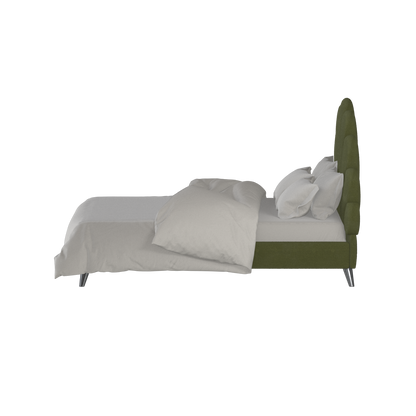 Evelina Curved Headboard Bed in Soft Upholstery