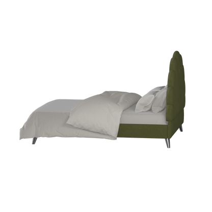 Evelina Curved Headboard Bed in Soft Upholstery