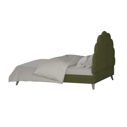 Evelina Curved Headboard Bed in Soft Upholstery