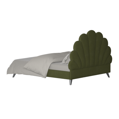 Evelina Curved Headboard Bed in Soft Upholstery