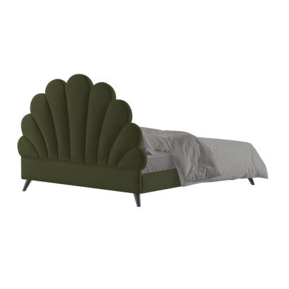 Evelina Curved Headboard Bed in Soft Upholstery