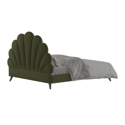 Evelina Curved Headboard Bed in Soft Upholstery
