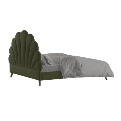 Evelina Curved Headboard Bed in Soft Upholstery