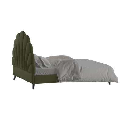 Evelina Curved Headboard Bed in Soft Upholstery