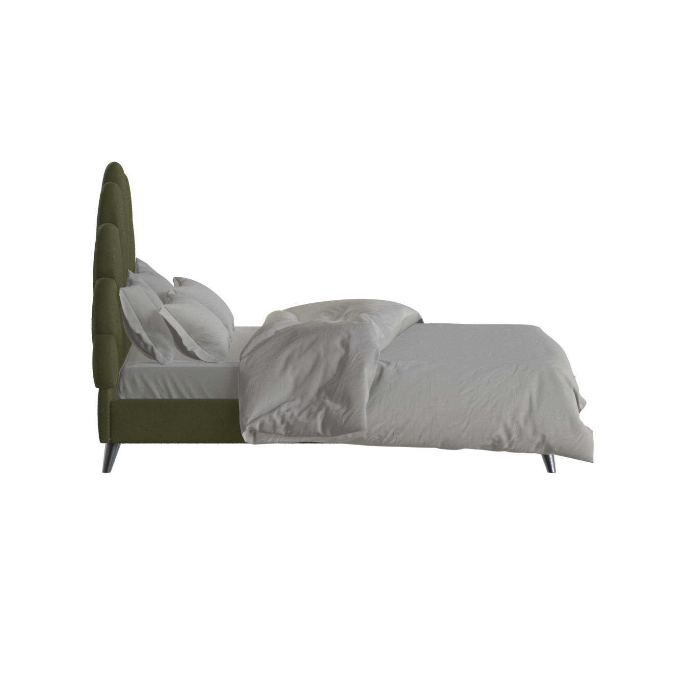 Evelina Curved Headboard Bed in Soft Upholstery