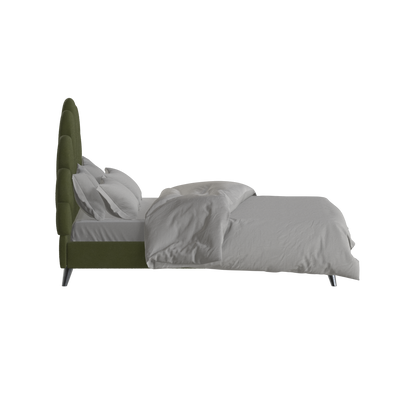 Evelina Curved Headboard Bed in Soft Upholstery