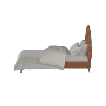 Evelina Curved Headboard Bed in Soft Upholstery
