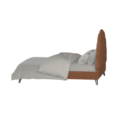 Evelina Curved Headboard Bed in Soft Upholstery