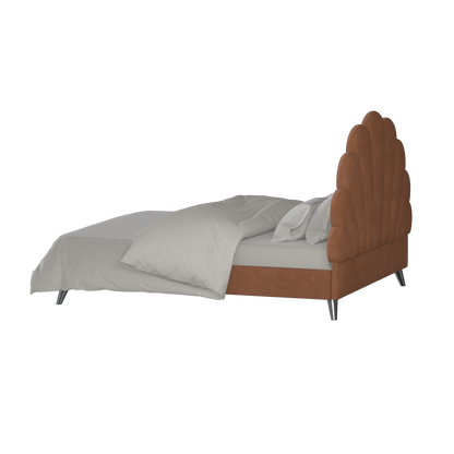 Evelina Curved Headboard Bed in Soft Upholstery
