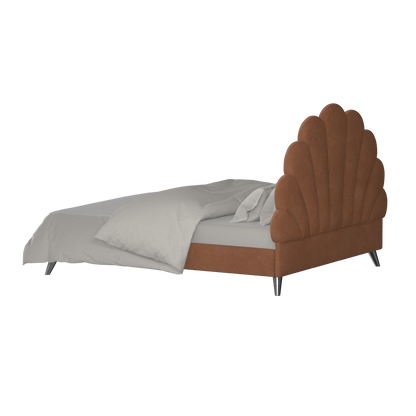 Evelina Curved Headboard Bed in Soft Upholstery