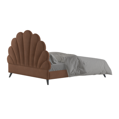 Evelina Curved Headboard Bed in Soft Upholstery