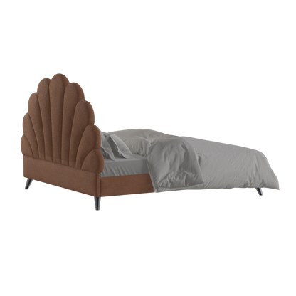 Evelina Curved Headboard Bed in Soft Upholstery