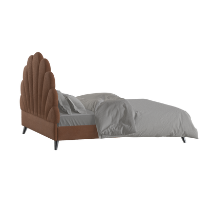 Evelina Curved Headboard Bed in Soft Upholstery