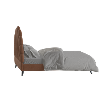 Evelina Curved Headboard Bed in Soft Upholstery