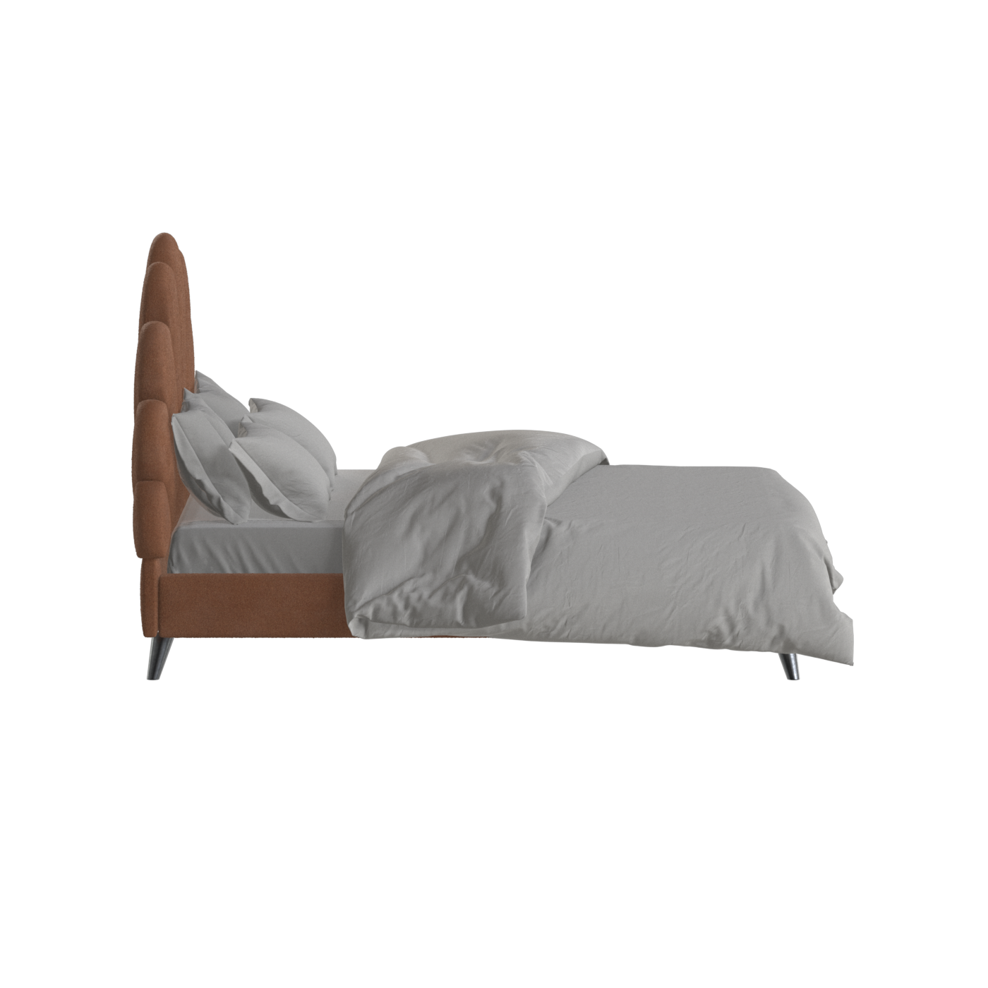 Evelina Curved Headboard Bed in Soft Upholstery